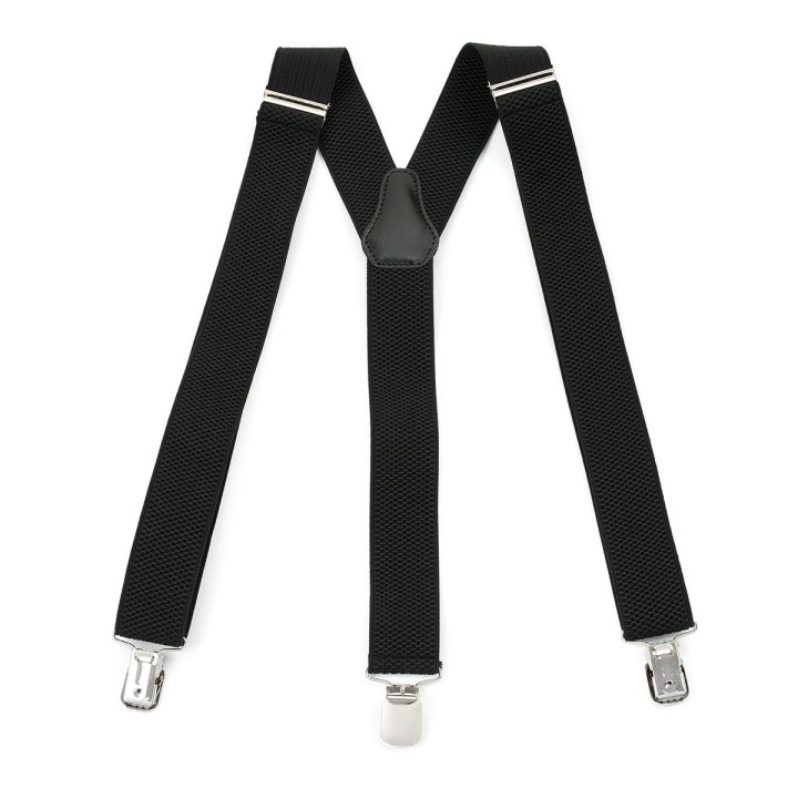 Szelki do spodni męskie eleganckie mocne V czarne SZ2 | krateczka.pl