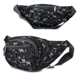 Szare moro saszetka nerka unisex kodura pojemna pasek - krateczka.pl