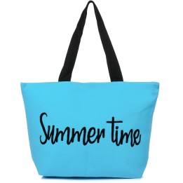 Niebieska Duża torba plażowa torebka summer time | Krateczka.pl