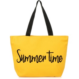 Żółta Duża torba plażowa torebka summer time | Krateczka.pl