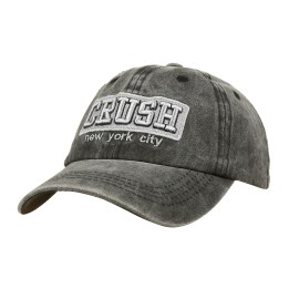 Czarna Czapka z daszkiem baseballówka vintage unisex - krateczka.pl