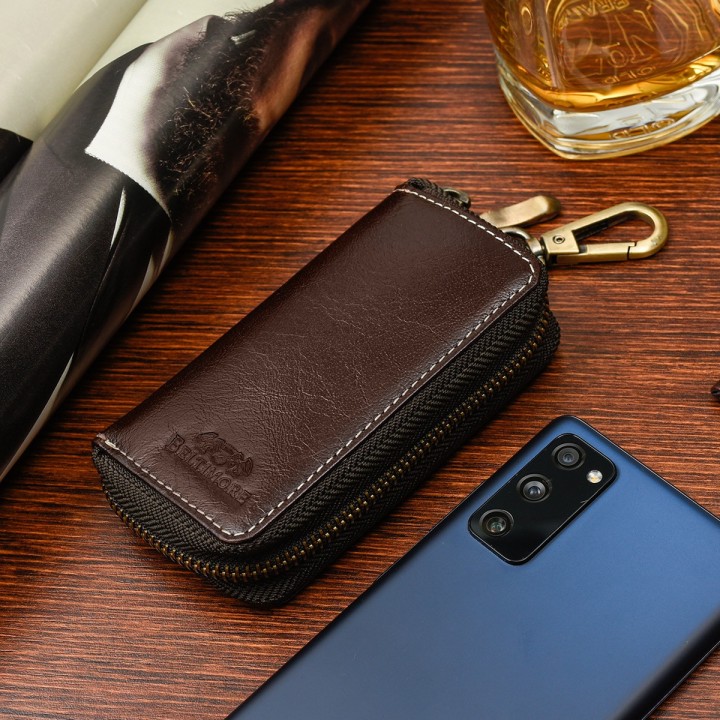 Etui na klucze premium skórzane kluczówka brąz Beltimore- krateczka.pl