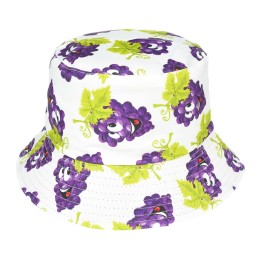 Kapelusz dwustronny bucket hat dziecięcy biały winogrona - krateczka.pl