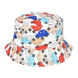 Kapelusz dwustronny bucket hat dziecięcy autka - krateczka.pl