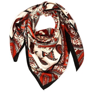 Beżowa Chusta damska apaszka pod szyję lekka elegancka - Krateczka.pl