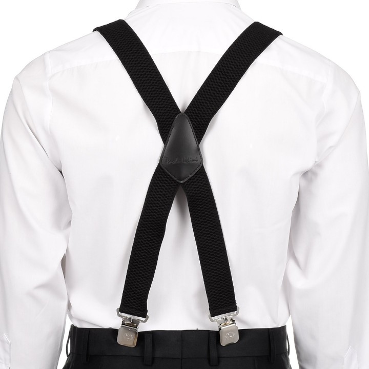 Szelki do spodni męskie eleganckie mocne X czarne SZ5 | krateczka.pl