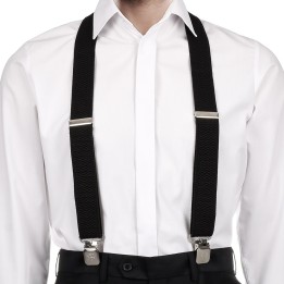 Szelki do spodni męskie eleganckie mocne X czarne SZ5 | krateczka.pl