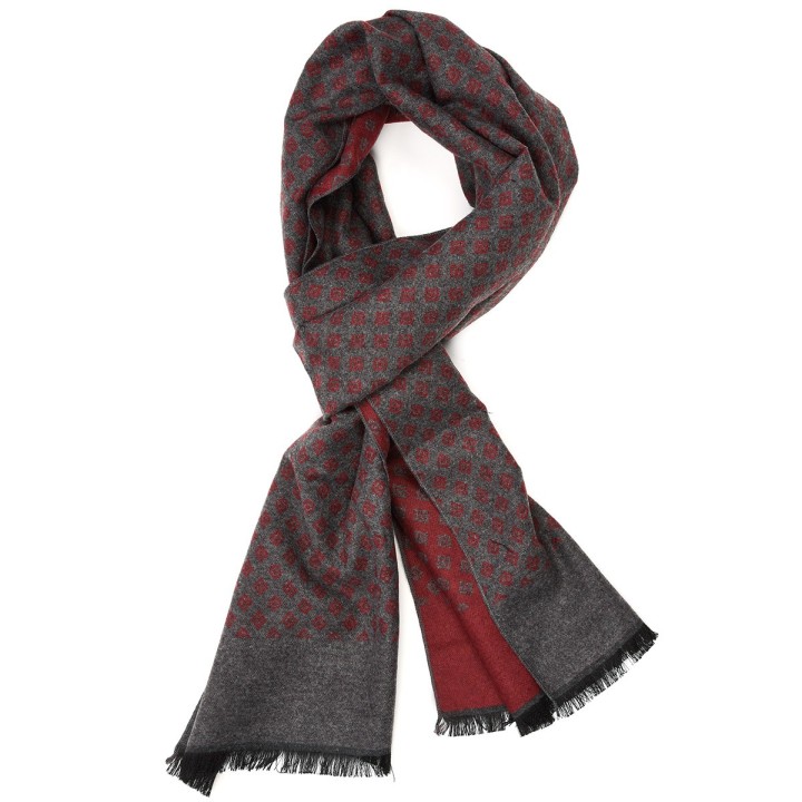 Czerwony Szalik męski ciepły miękki szal gładki elegancki- Krateczka.pl