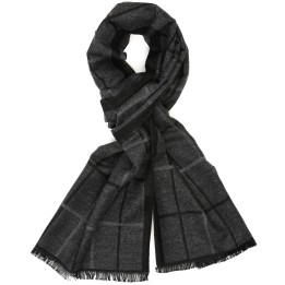 Czarny Szalik męski ciepły miękki szal gładki elegancki- Krateczka.pl