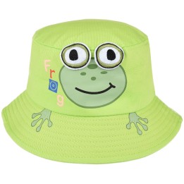Zielony Kapelusz dziecięcy frog bawełniany z regulacją- krateczka.pl