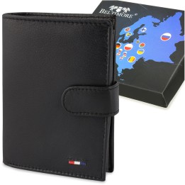 Męski portfel skórzany klasyczny RFiD czarny Beltimore D49 | Sklep Krateczka
