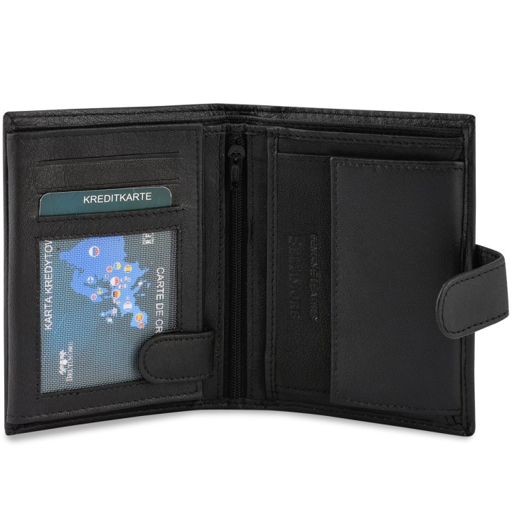 Męski portfel skórzany klasyczny RFiD czarny Beltimore D49 | Sklep Krateczka