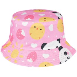Pandy dwustronny kapelusz dziecięcy bucket hat na lato - krateczka.pl