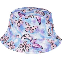 Motylki dwustronny kapelusz dziecięcy bucket hat - krateczka.pl